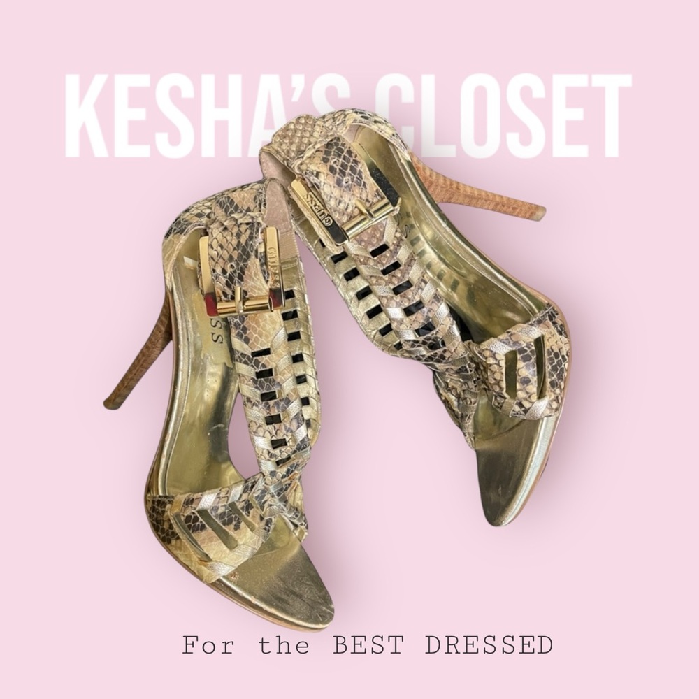 GUESS snakeskin print sandal